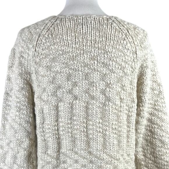 J. Jill Sweater Crew Neck Knit Cream Wool Alpaca Blend Pullover Women’s Large - Picture 8 of 10